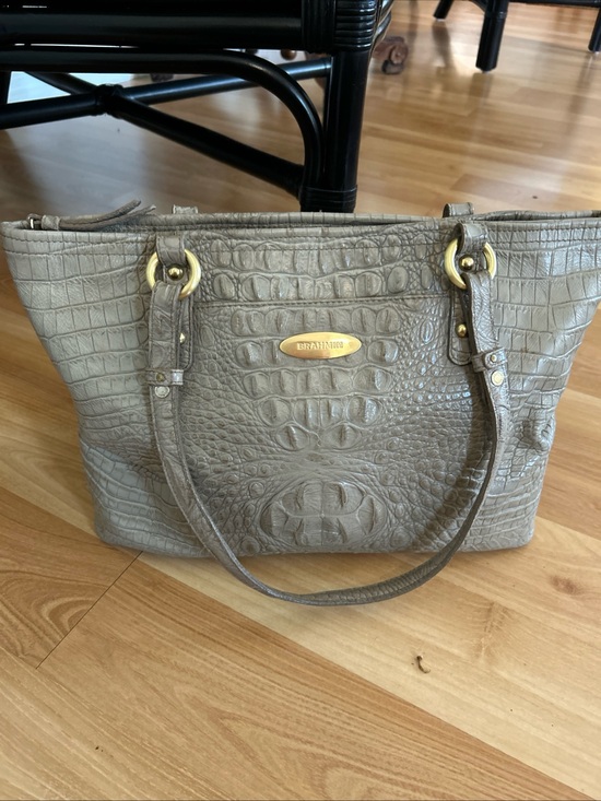 Brahmin Handbags - Brahmin Gray Croc-Embossed Tote